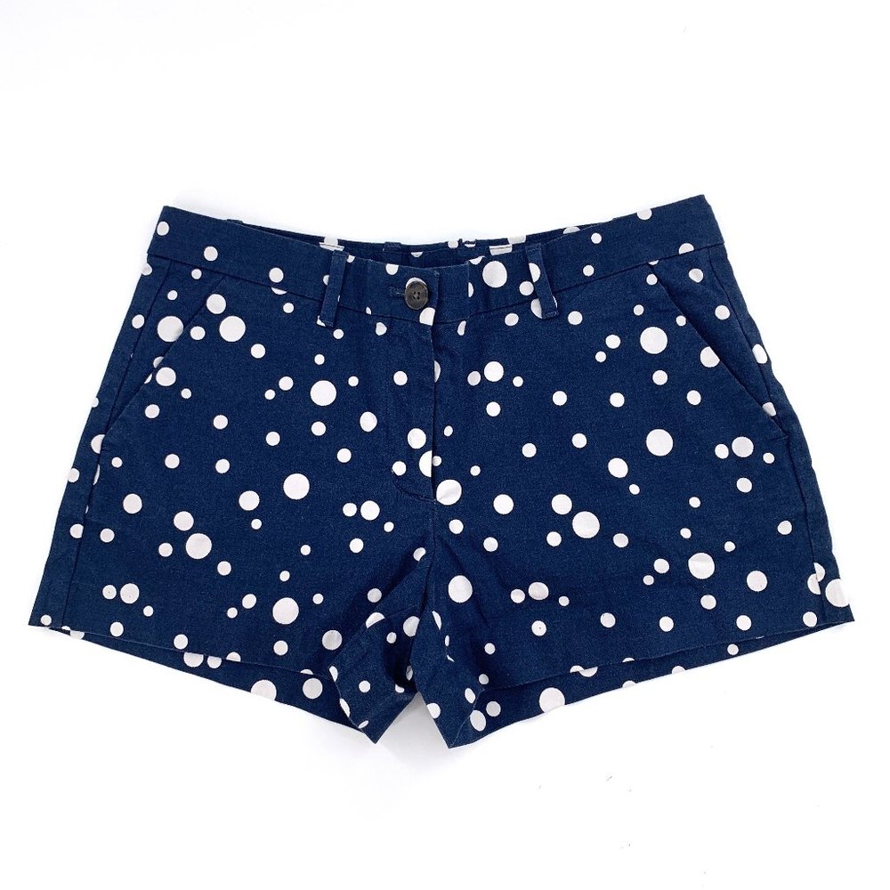 Women's Khakis by GAP Cute Navy Blue White‎ Polka Dot Shorts 2R Cotton